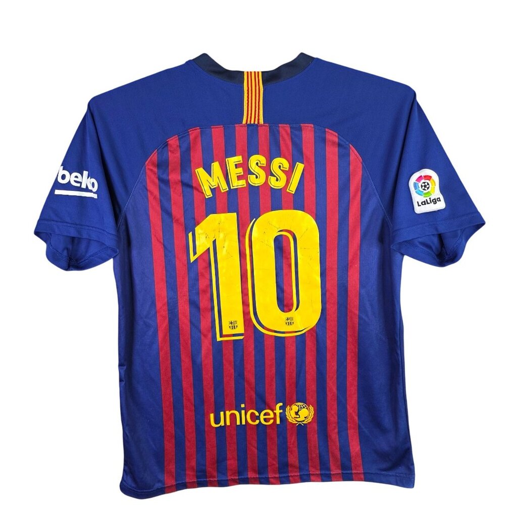Mens FC BARCELONA 2018 2019 LEO MESSI #10 Football Soccer Shirt Jersey Size XL